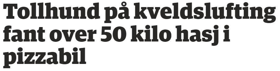 torh's tweet image. – "En stor Pepperoni-pizza med "ekstra" topping, takk."
