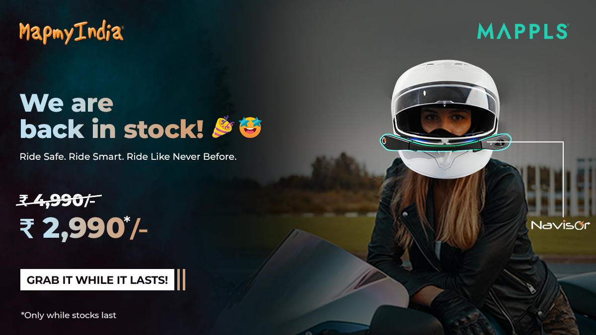 mappls's tweet photo. We are so excited to announce that your #biking best friend, #Mappls Navisor, is back in stock! 🎉
Grab it while it lasts, on an Early Bird Discount of ONLY INR 2990/-! 🤩🤩
#RideSafe. #RideSmart. #RideLikeNeverBefore. 
Buy Now: https://t.co/AdDRCtSbfn 
#MapplsGadgets #Bikerider https://t.co/7n4FvjqdBB