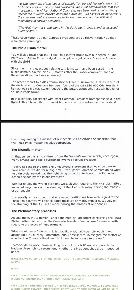 Constitution_94's tweet photo. 🔴MBEKI CALLS FOR RAMAPHOSA TO BE DEALT WITH 🔴

Dear Comrade Paul Mashatile, 

I am unhappy that you guys in Parliament voted according to your mandate to kill the Phala Phala matter. 

I would have preferred that you should have voted according to mine, by dealing with Cyril https://t.co/04Fmqe0sx2
