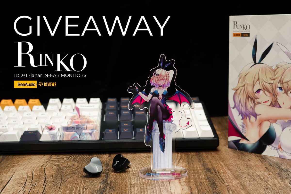 SeeAudio_Y's tweet image. Upcoming -SeeAudio x Z Review Rinko🎶

＼＼🗣️RT EVENT／／

🎁Giveaway(2⃣pcs) include：
Rinko x1
Acrylic Stand x1
Rinko Touch Keycaps Set (156keys) x 1

To qualify ⤵
✅Follow @SeeAudio_Y 
✅RT this Post

🔚 4/6 23:59
#SeeAudio #Rinko #Giveaway