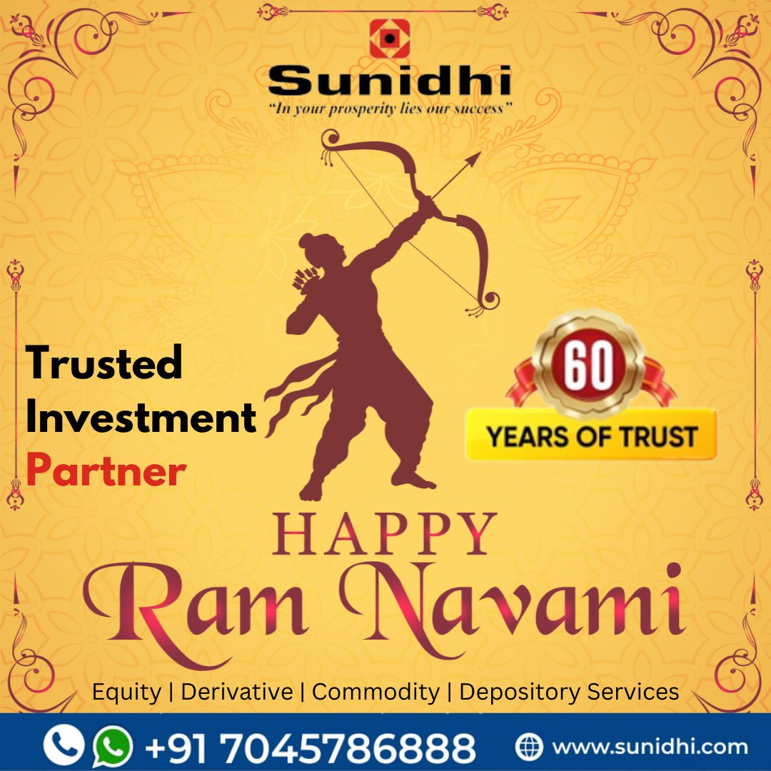 Sunidhi_finance's tweet photo. May Lord Ram guide us to the path of prosperity &amp; happiness! #RamNavami #sunidhisecurities 🙏
Sunidhi Securities and Finance Ltd wish a very blessed Ram Navami to all. #thursday #topicalpost #Blessings #HappyRamNavami #JaiShriRam #LordRam #RamNavami2023 #StockMarketindia #mumbai https://t.co/GaDr19bWc6