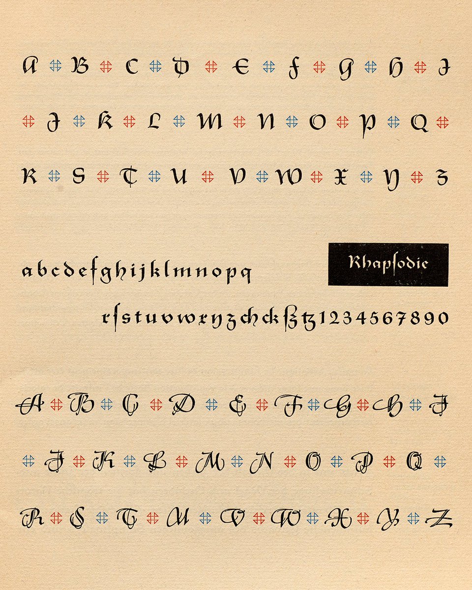 Lett_Arc's tweet photo. What do these typefaces have in common?

All were designed by women in the metal type era (late 1800s–1950s), a period that informs much of today’s type design.

(1, 2) Maria Ballé, Ballé-Initialen, 1930.
(3) Anna Maria Schildbach, Montan, 1954.
(4) Ilse Schüle, Rhapsodie, 1951. https://t.co/UZsCvKlTuT
