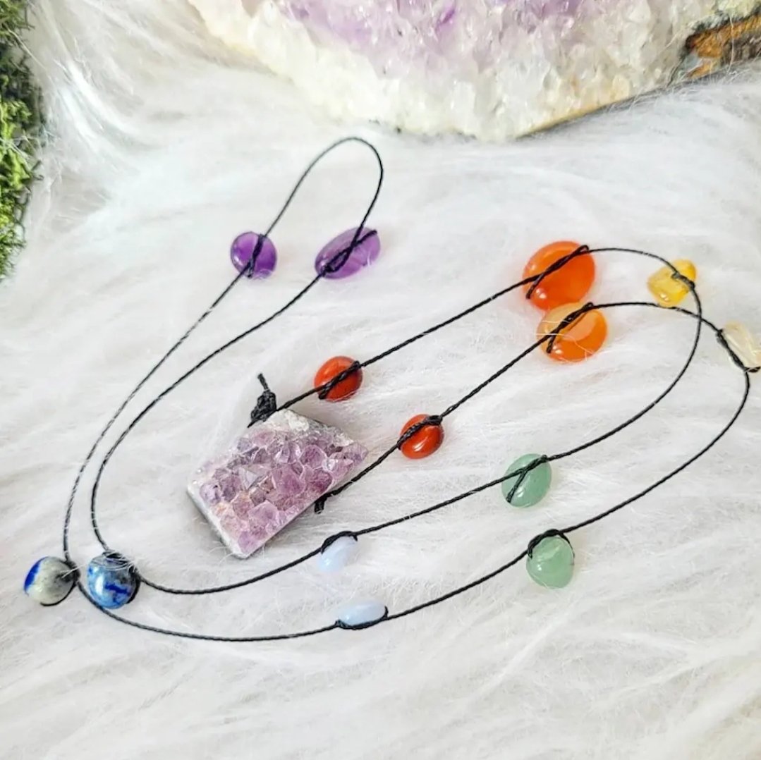 Raw Amethyst Cluster, and chakra beads soft black cord necklace

etsy.com/uk/shop/crysta… 

#MHHSBD #EarlyBiz #BreakTimeHour #elevenseshour #BizHour