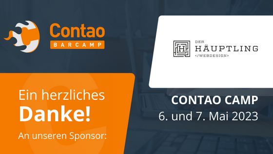 Ein herzlicher Dank geht an DER HÄUPTLING für die Unterstützung als SILBER Sponsor 🤝. 
Contao Camp:  6. &amp; 7. Mai 2023 in Regensburg. 
👉 Mehr erfahren über DER HÄUPTLING: derhaeuptling.de
Anmeldung Contao Camp: contao-camp.de 

#ContaoCamp23 #Contao #ContaoRocks