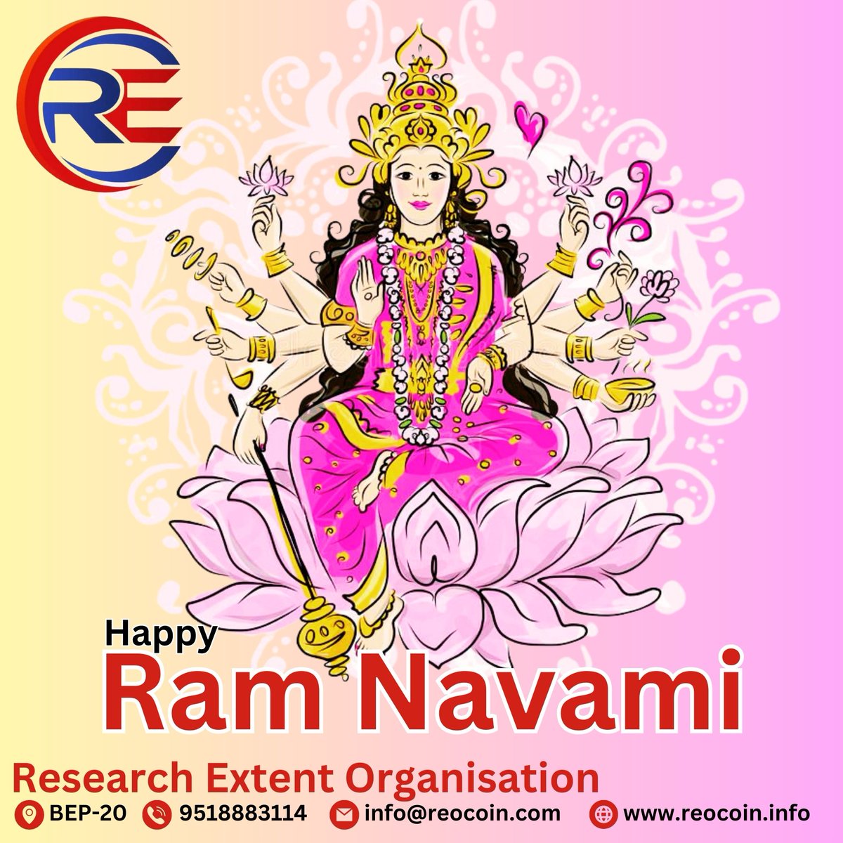 reeocoinlive's tweet photo. Wish you a very happy and prosperous Ram Navami.

REO is a crypto trading platform that enables you to unlock the liquidity of staked assets across multiple chains. 

Contact us for more details:

Phone: 9518883114
Website: https://t.co/GkJGPgUFml

#reo #reocoin #navratri2023 https://t.co/SLyoRiFkEc