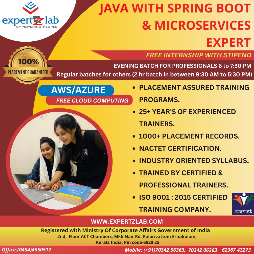 Build your career in JAVA FULL STACK.
.
.
.
.
.
.
.
.
.
.
.
.
.
.
.
.
#expertzlab #java #javafullstack #javafullstackdeveloper #javafullstackdeveloper #javafullstackcourse #career #javajobs