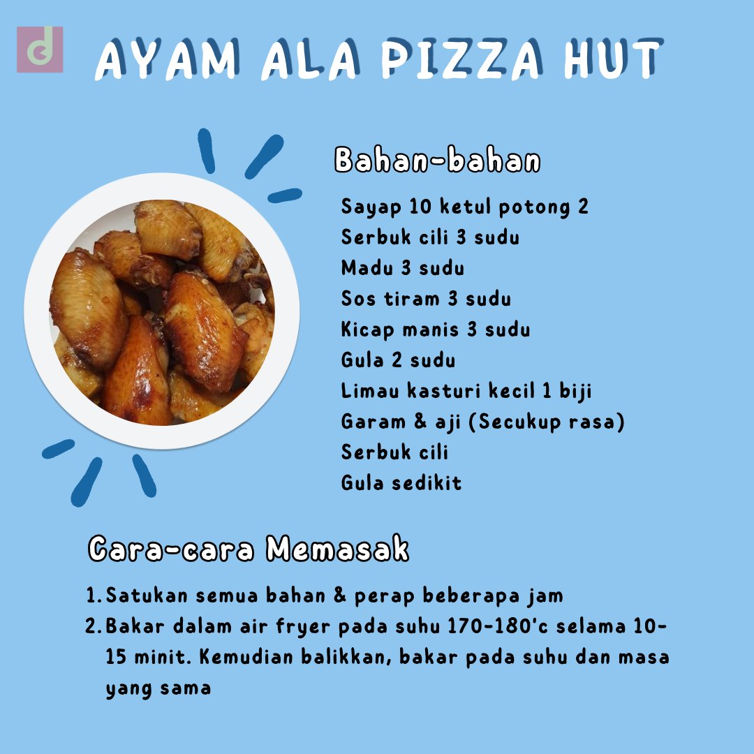 DailyMakan's tweet photo. Resepi ayam menggunakan Air Fryer. 🐔🤩
Bukannya setakat boleh jimat minyak, tapi makanan pon jadi lebih sihat, kurang kalori dan kurang lemak😁
Selamat mencuba semua! 😊 https://t.co/zFkgSqr7t3