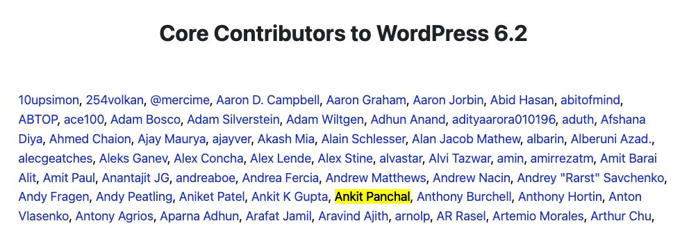 wpankit's tweet photo. #WordPress 6.2 is out! ๐
I am really thankful to whole WordPress Community. I am glad to be a part of this release.ย
#WP62 @WordPress https://t.co/foBo3M9jBI