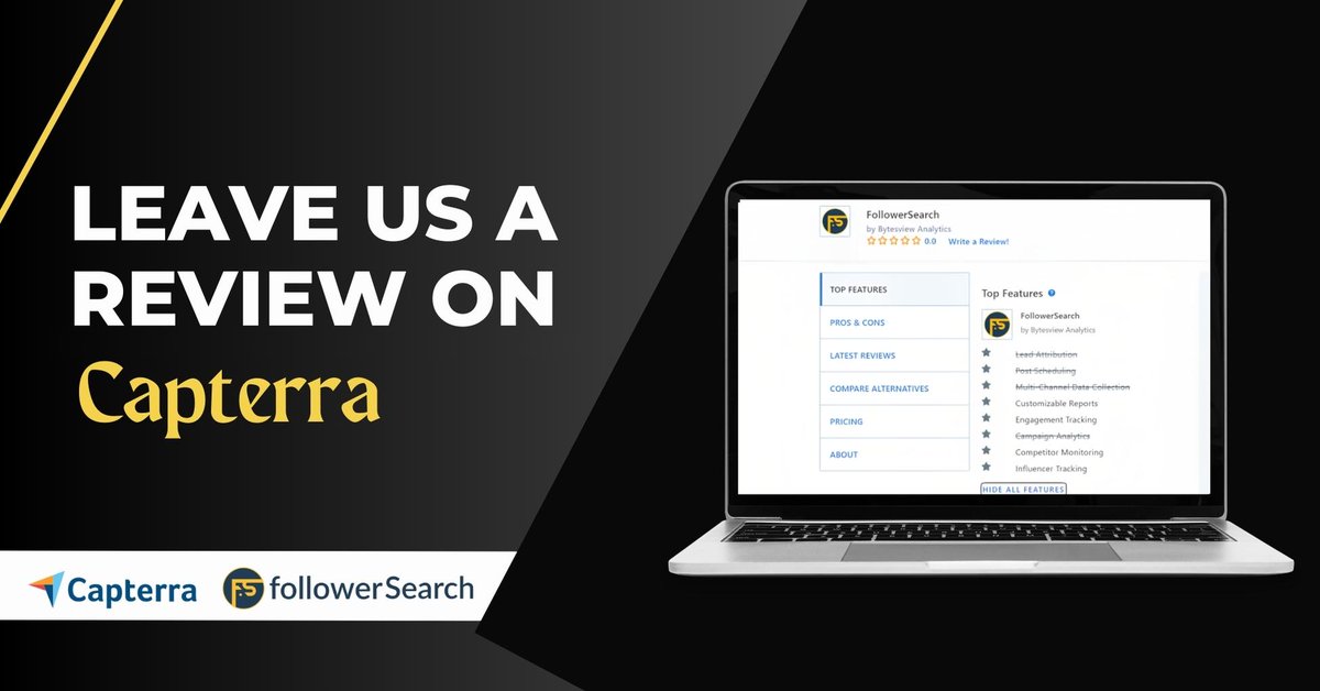 SearchFollower's tweet image. Giveaway alert! Give us your feedback on #FollowerSearch and get a chance to win a $15 digital gift card! Just write an honest review on Capterra, and the first 250 users who participate will receive the gift card.

Participate Now: bit.ly/40tVbC5

#Giveaway #Review