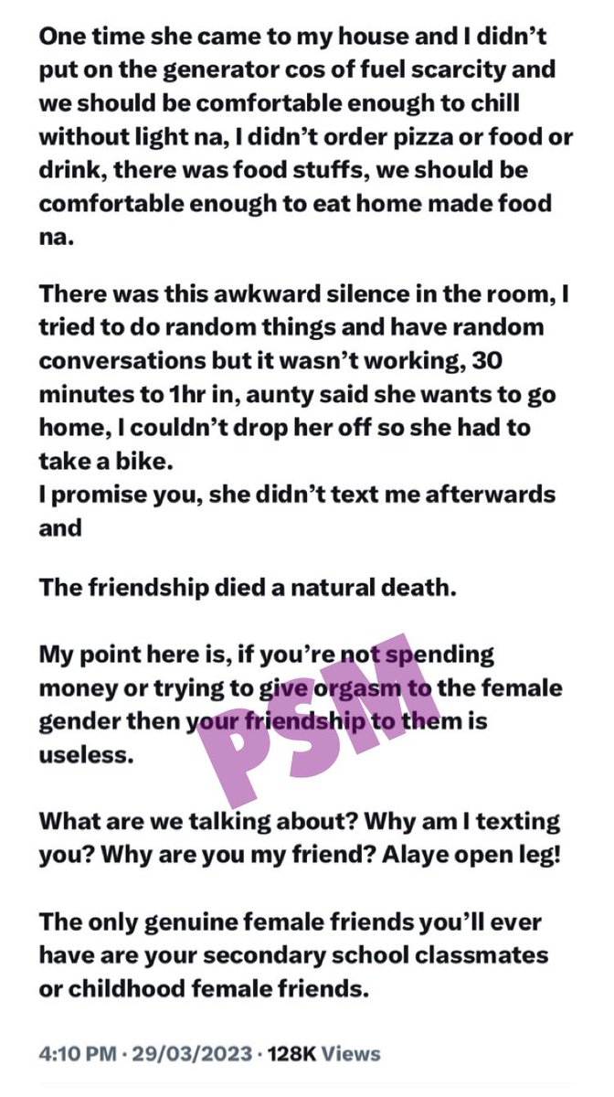 Postsubman's tweet photo. - Using his personal experience, Man floors a lady who makes case for female bestie. https://t.co/qgvrBXzQco
