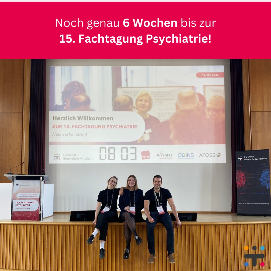 Der Countdown läuft… 

.. denn genau in sechs Wochen heißt es wieder: "Herzlich Willkommen zur Fachtagung Psychiatrie".

Sichern Sie sich jetzt Ihr Ticket und seien Sie live dabei!
Wir freuen uns auf Ihre Teilnahme und einen regen Austausch.