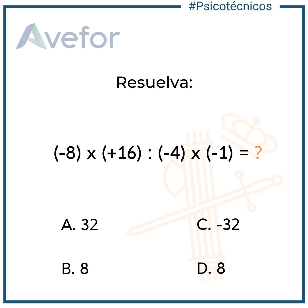 AveforFormacion's tweet photo. Pregunta de #Psicotécnicos🔢#AVEFOR
para Ingreso, ascenso a Cabo y ascenso a Suboficial de la Guardia Civil.

#IngresoGC23 #CaboGC23 #SuboficialG23 #MétodoAVEFOR https://t.co/IkTGEDgJfS