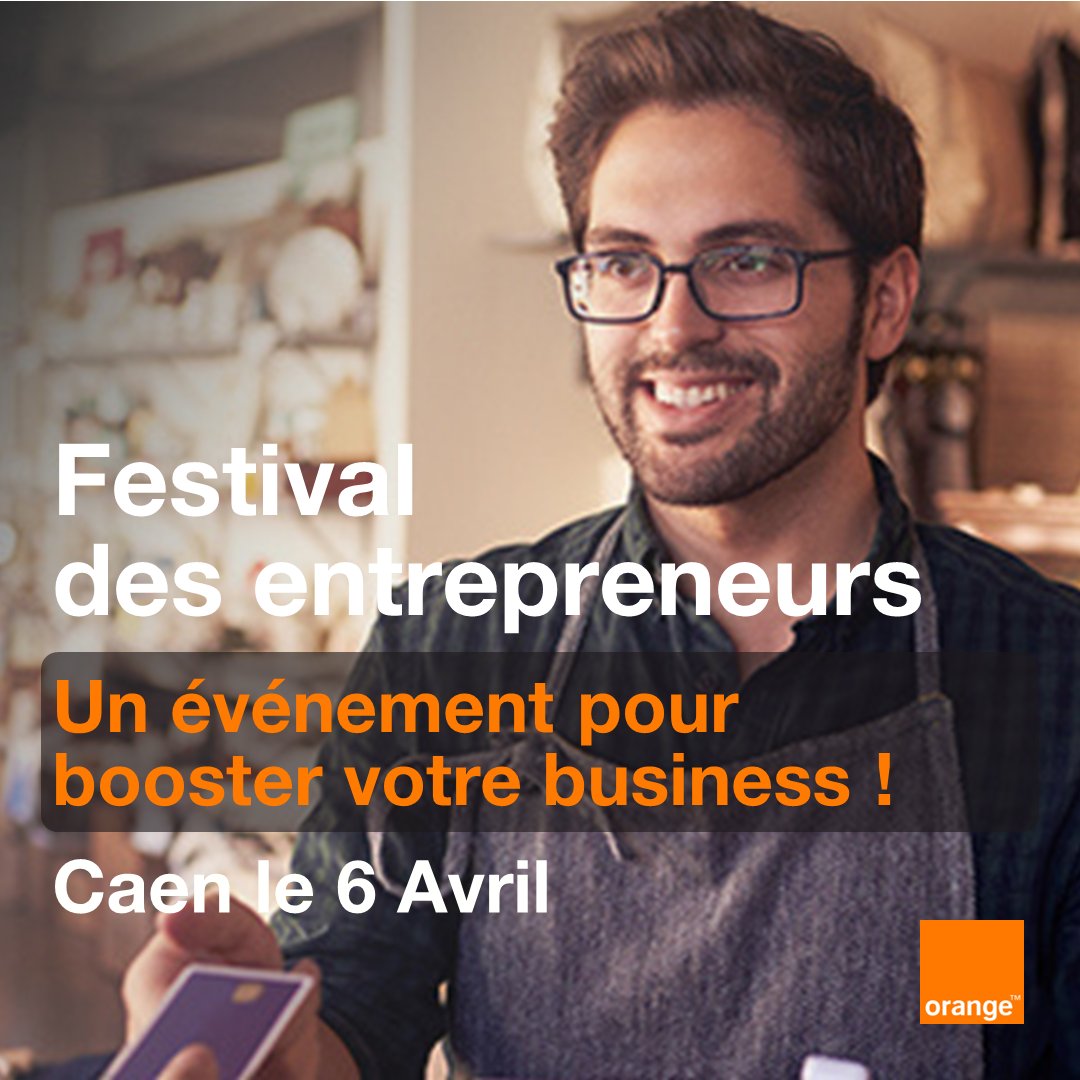 J-7📢 [Événement]
<a href="/OrangePro/">Orange Pro</a> est partenaire du Festival des Entrepreneurs en collaboration avec la @CCICaen 
et sera présent le 6 Avril prochain à #Caen pour parler visibilité sur le web 💻
#Digital 
<a href="/FlorenceMans1/">Florence Mans</a> <a href="/emma_leclerc/">Emmanuel Leclerc</a>