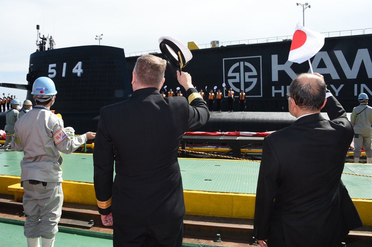 SubGroup7's tweet photo. 🇺🇸CSG 7 Attends JS HAKUGEI Ceremony🇯🇵

Rear Adm. Seif recently attended a ceremony marking the delivery of the Taigei-class submarine JS Hakugei (SS 514) to the Japan Ministry of Defense at Kawasaki Heavy Industries in Kobe, Japan. #AlliesAndPartners https://t.co/egyHFSKIgv