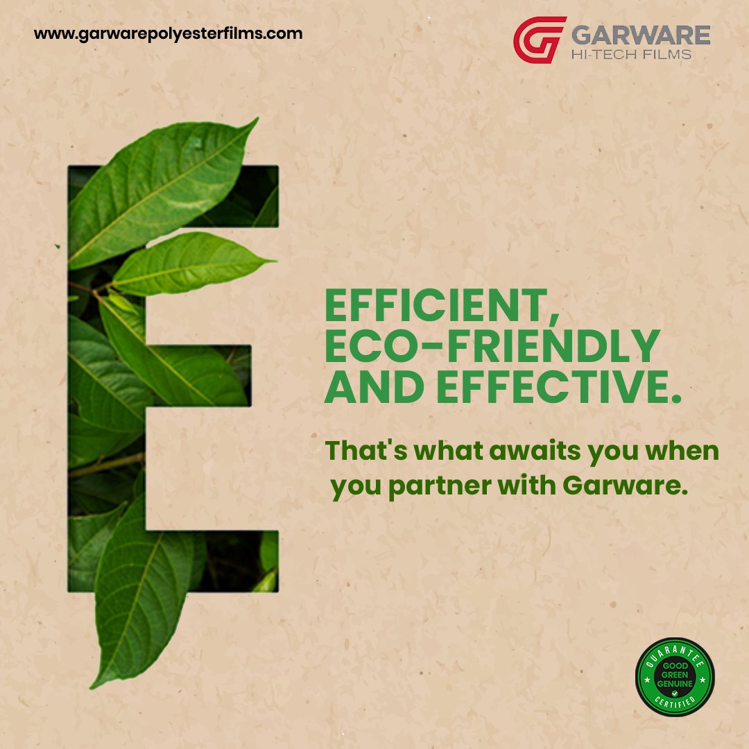 Small changes, big impact.
It’s time to go Green!
Garware Hi-Tech Films,
Good, Green & Genuine.

#garwarehitechfilms #teamgarware #goodgreengenuine #greenplanet #sustainability #highshrinkfilms #liddingfilms #releaseliners #qualitypackaging #packagingproducts