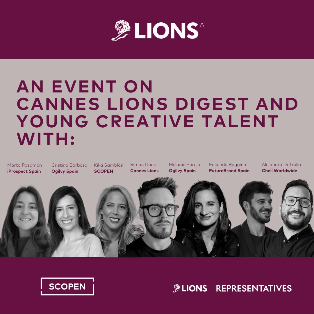 Today we are joined by <a href="/Cannes_Lions/">LIONS | The Home of Creativity</a> CEO, <a href="/MrSimonCook/">Simon Cook</a>, and top leaders from <a href="/iProspectES/">iProspect Spain</a> <a href="/SpotifySpain/">Spotify Spain</a> <a href="/FutureBrandMAD/">FutureBrand Madrid</a> <a href="/OgilvyES/">Ogilvy Spain</a> and @cheilspain to learn from winning LIONS work and discuss young #creative talent

Hosted at <a href="/SpotifySpain/">Spotify Spain</a>´s offices in #Madrid

#LIONSinSpain23