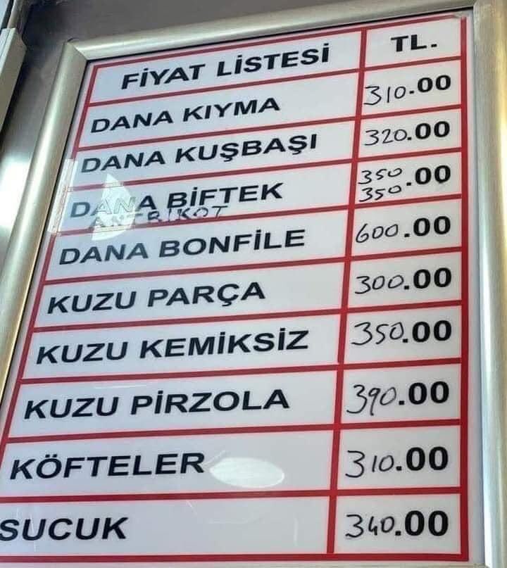 En büyük paramıza yarısı kadar daha ekliyoruz 1 kg et etmiyor…