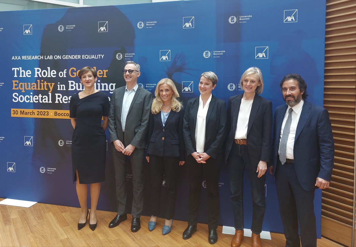 Unibocconi's tweet photo. Kick off for @AxaGenderLab Conference with @AXAResearchFund @AXAItalia @kj_paris
@Paola_Profeta @anne_boring @AParentiEU 
#GenderEquality https://t.co/w0UYedLN58