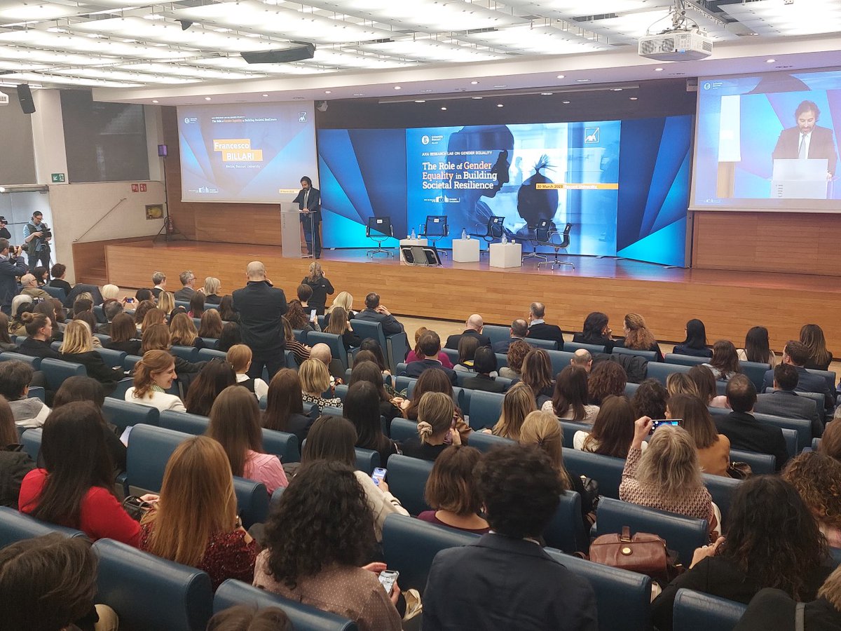 Unibocconi's tweet photo. Kick off for @AxaGenderLab Conference with @AXAResearchFund @AXAItalia @kj_paris
@Paola_Profeta @anne_boring @AParentiEU 
#GenderEquality https://t.co/w0UYedLN58