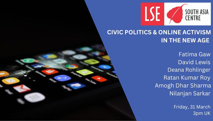 sanjib roy (@ratansanjib) on Twitter photo Join us tomorrow for this exciting discussion <a href="/SAsiaLSE/">LSE South Asia Centre</a> with @DeanaRohlinger1 <a href="/lewisd100/">David Lewis</a> <a href="/AmoghDS/">Amogh Dhar Sharma</a> <a href="/fatimagaw/">Fatima Gaw</a> Register: eventbrite.co.uk/e/civic-politi… <a href="/digi_citizens/">Centre for Digital Citizens</a> <a href="/BSADigitalSoc/">Digital Sociology</a> <a href="/ypfbd/">Youth Policy Forum - YPF</a> <a href="/SocialMedia_Soc/">Social Media+Society</a> <a href="/AFSEE_LSE/">Atlantic Fellows for Social and Economic Equity</a> <a href="/SOAS_SAI/">SOAS South Asia Institute</a> <a href="/MediaComGold/">Media, Communications and Cultural Studies</a> <a href="/DCCECREA/">ECREA Digital Culture & Communication</a> <a href="/SouthAsianUni/">South Asian University</a> <a href="/a2i_bd/">a2i</a> @crihere Join us tomorrow for this exciting discussion <a href="/SAsiaLSE/">LSE South Asia Centre</a> with @DeanaRohlinger1 <a href="/lewisd100/">David Lewis</a> <a href="/AmoghDS/">Amogh Dhar Sharma</a> <a href="/fatimagaw/">Fatima Gaw</a> Register: eventbrite.co.uk/e/civic-politi… <a href="/digi_citizens/">Centre for Digital Citizens</a> <a href="/BSADigitalSoc/">Digital Sociology</a> <a href="/ypfbd/">Youth Policy Forum - YPF</a> <a href="/SocialMedia_Soc/">Social Media+Society</a> <a href="/AFSEE_LSE/">Atlantic Fellows for Social and Economic Equity</a> <a href="/SOAS_SAI/">SOAS South Asia Institute</a> <a href="/MediaComGold/">Media, Communications and Cultural Studies</a> <a href="/DCCECREA/">ECREA Digital Culture & Communication</a> <a href="/SouthAsianUni/">South Asian University</a> <a href="/a2i_bd/">a2i</a> @crihere