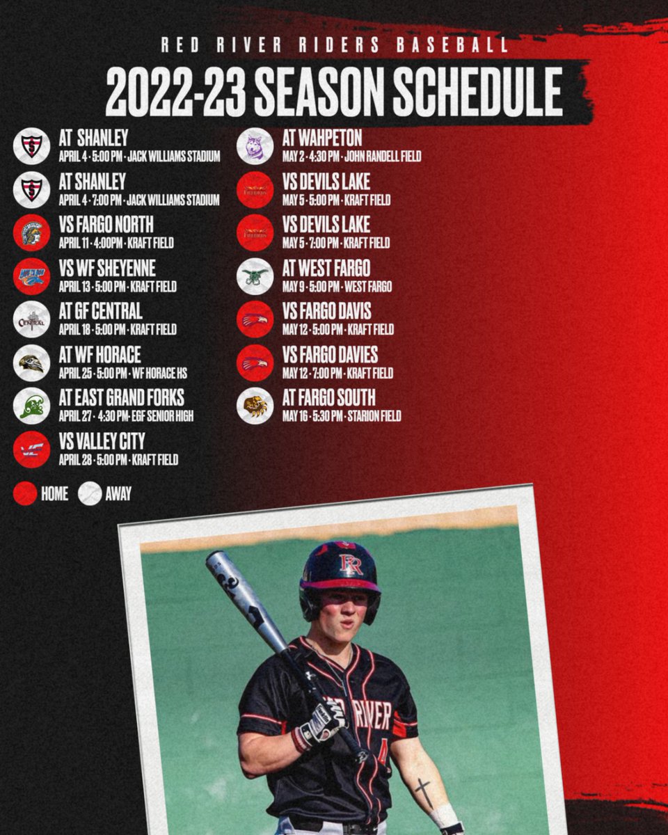 This year's schedule! The schedule is final but subject to change due to field conditions.
