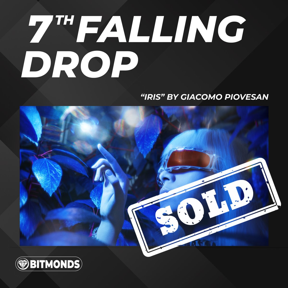 bitmonds's tweet image. Finished the seventh Bitmonds Artwork Falling Drop! &quot;Iris&quot; by PIOVE  was purchased for €535.
We remind you that it is possible to pay by credit card, but also with Polygon MATIC with Metamask.

bitmonds.com - #bitmonds #NFT