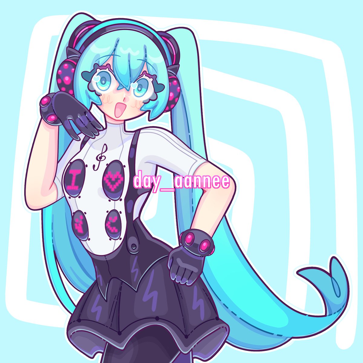 day_aannee's tweet image. Miku : Dancing All Night 🎶🐱

#P4D #HatsuneMiku