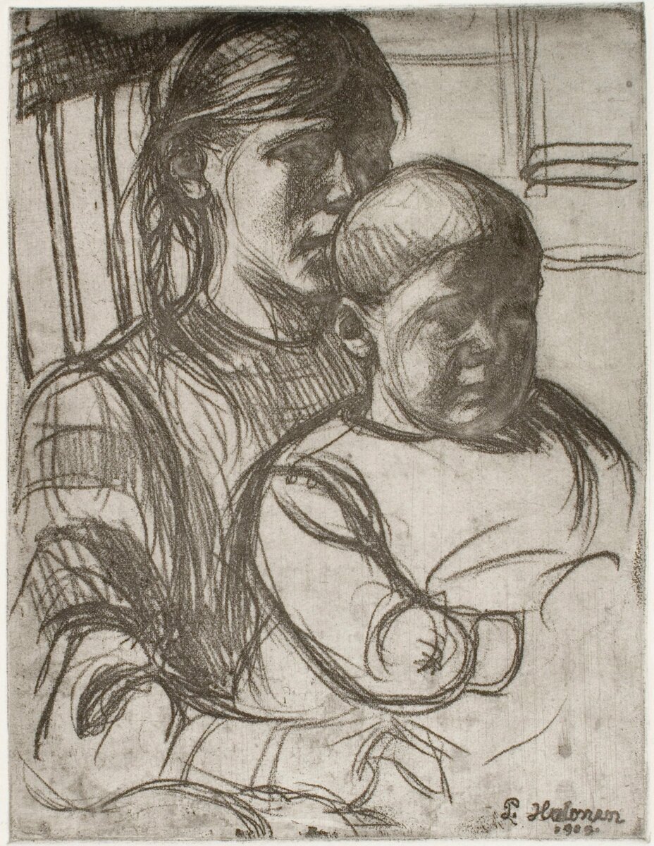 Pekka Halonen, Anni and Elina #finngallery #museumarchive kokoelmat.fng.fi/app?si=C+VI+19…