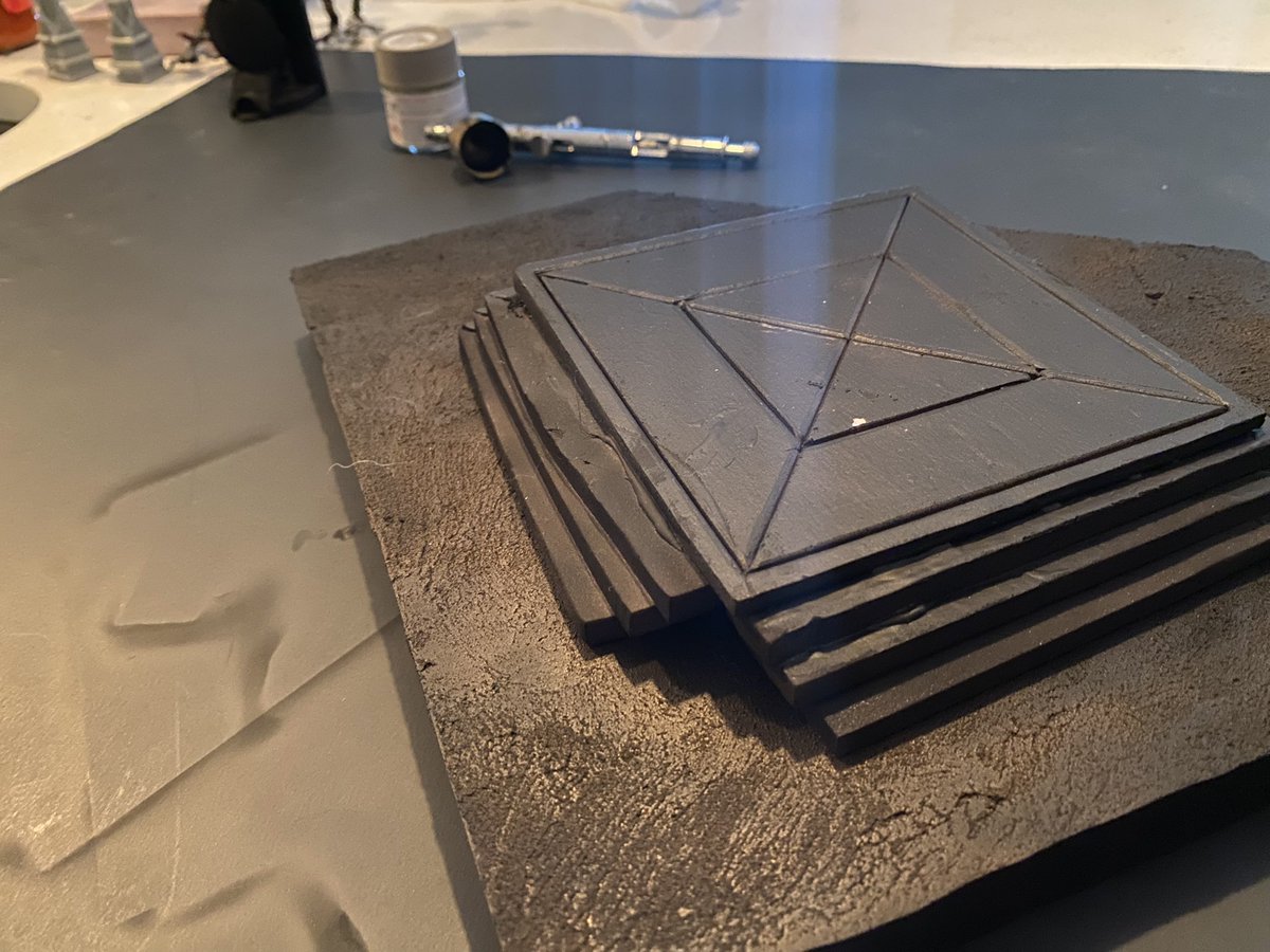 DominicDomkey's tweet photo. What my normal Build process looks like . Besides the couple 3D prints 90 percent of the builds are polystyrene and some craft products β€οΈβπ» #destiny #Destiny2Art #destiny2 #bungie #art #paint #3dprint #artdeck #crafting #create #gameart https://t.co/9U4u0DrJSL