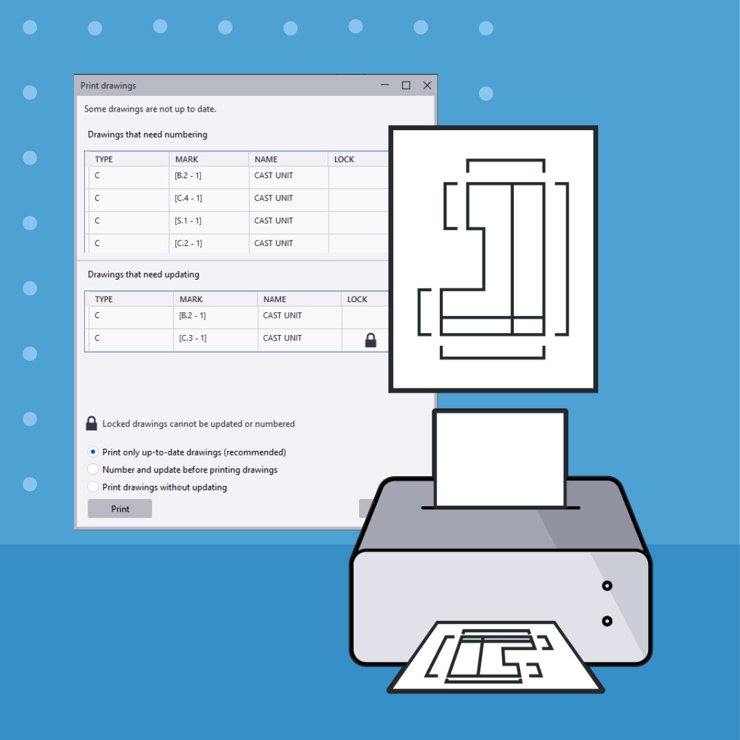 tekla_FR's tweet photo. Vous êtes fatigués par l'interruption des impressions quand vous imprimez un grand nombre de dessins ? Nous avons la solution ! Tekla Stuctures permet de choisir le mode de gestion des dessins susceptibles d’interrompre l’impression..  👉https://t.co/BkG20eVmJ5
#TeklaStructures https://t.co/xqjrgc9J8y