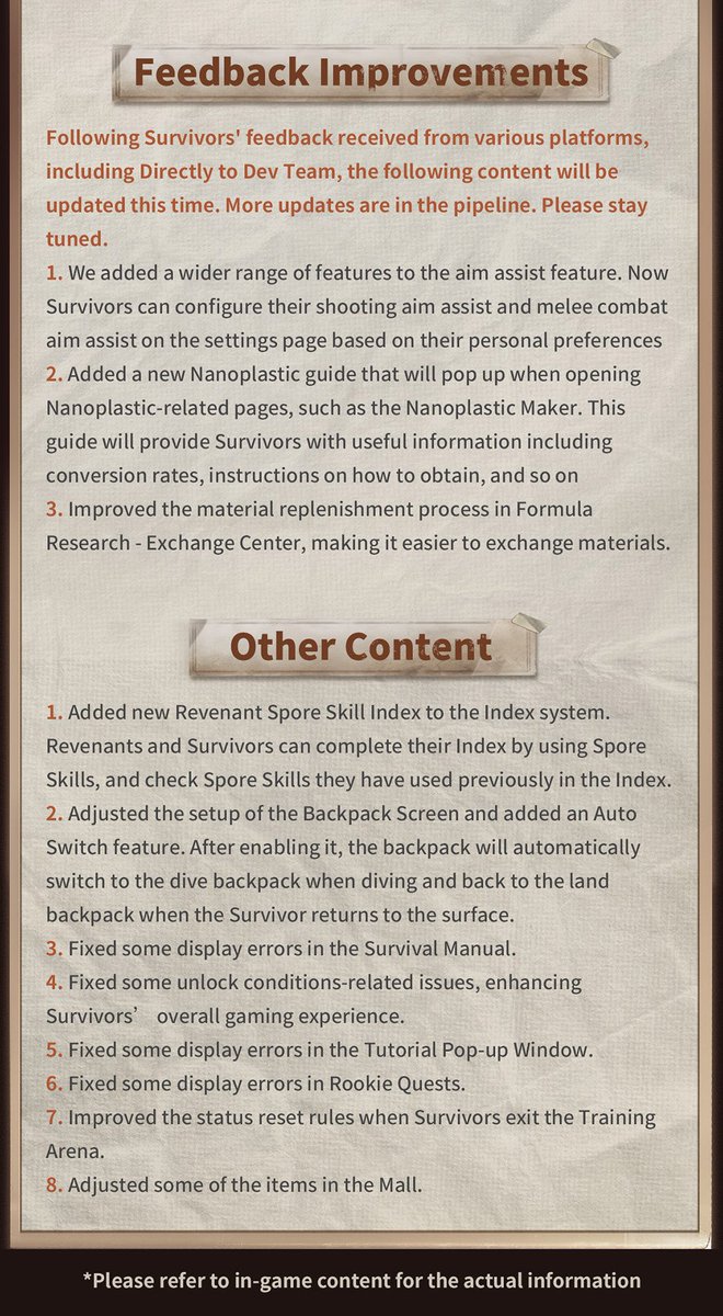 LifeAfter_en's tweet photo. #LifeAfter
Dear Survivors, to ensure a better game experience, we are performing an update on 03/31!
📌SEA & AU Server
8:00 -8:30 (UTC+8)
📌NA Server
16:30-17:00 (UTC+8)
Please click on the link below to check the complete #UpdateNote!
👉https://t.co/tCXRLHOkPC https://t.co/yNB6ZnCcLy