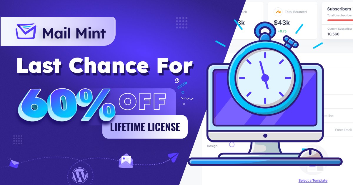 WpFunnels's tweet photo. ⏰ Only 24 Hours Left ⏰
This is your last chance to get your hands on unlimited licenses and lifetime pricing! 🔥
Don't settle for yearly plans and limited access. Take advantage of this opportunity to get lifetime access to Mail Mint and the bundle. 🤩
👉https://t.co/PvvH37lcjj https://t.co/TKuLy9vJsO