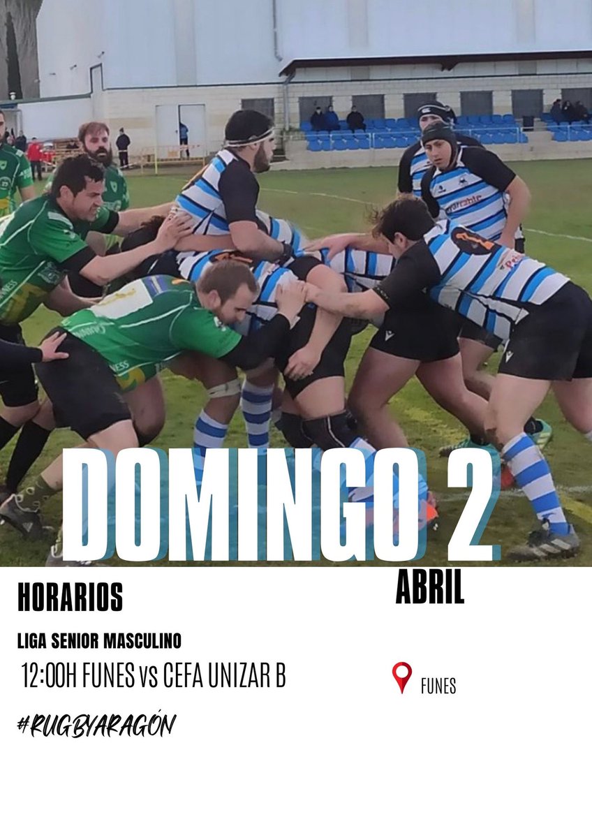 🏉 PARTIDO FIN DE SEMANA 🏉

Este domingo 2 de abril a las 12:00h, tendrá lugar el partido @cmfunesrugby contra @cdurugby B en Funes!!