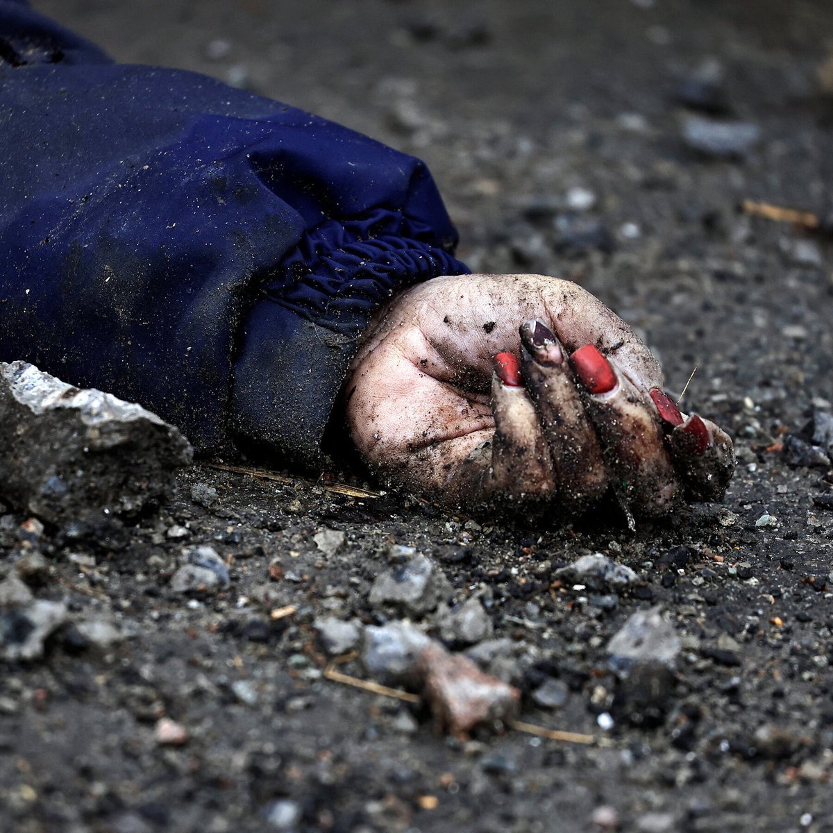 Her name was Iryna, she lived in Bucha, she attended make-up school and was always excited to buy new make-up products. 
She had a life, she had plans. A year ago we entered liberated Bucha and found her body. russia killed her, because she was Ukrainian