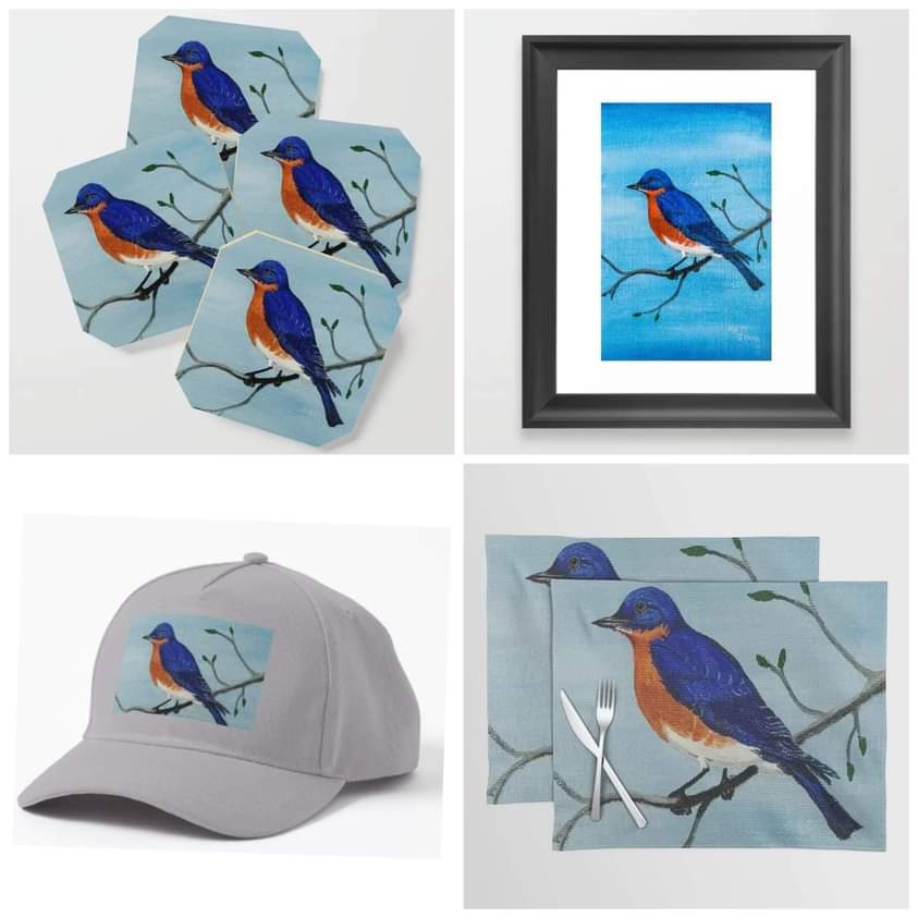 MattStarrFineA1's tweet photo. On this date, March 30th in 1927, the bluebird became the state bird of Missouri. This is my painting of the Missouri state bird, the eastern bluebird with some products. https://t.co/AXbAtDee47
#mattstarrfineart #bluebird #bluebirds #Missouri #statebird #statebirds #MO #bird https://t.co/6Psbki1PIV