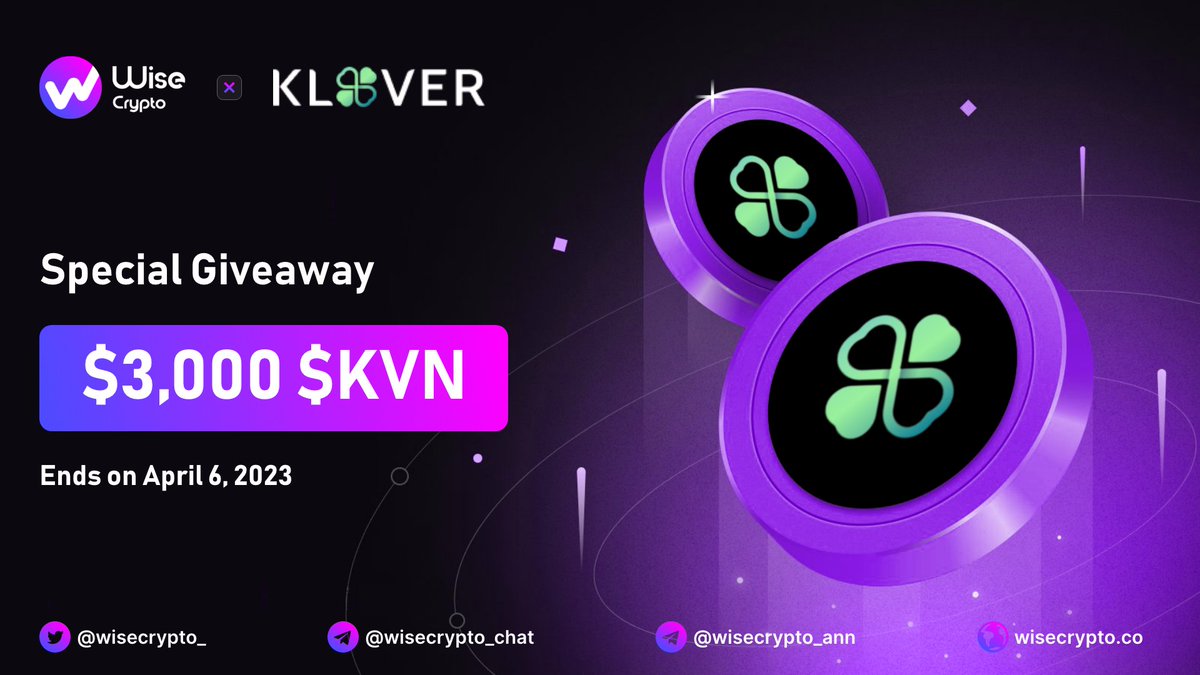 WiseCrypto_'s tweet photo. 🥳 Wise Crypto X Klover Network Giveaway

🏆Prize Pool - $3,000 $KVN

To Enter
✅ Follow @WiseCrypto_ &amp; @klover_network 
✅ RT &amp; Tag 3 Friends
✅ Complete Gleam https://t.co/lUm5iMmSUQ

#Airdrop #KVN #Giveaway #IDO #Crypto #NFT #AI https://t.co/qTYDzAniFf