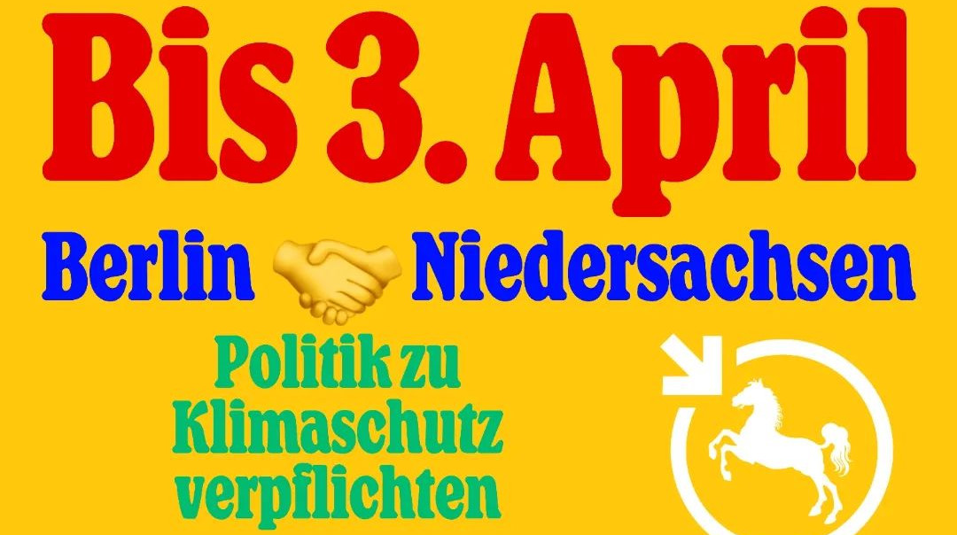Noch bis 3. April: "Klimaschutz als kommunale Pflichtaufgabe" von #NiedersachsenZero. 📝

Du kannst unterschreiben, egal wo du wohnst und wie alt du bist. Die Petition geht direkt an den Landtag – ein wichtiger Hebel für kommunalen #Klimaschutz!

navo.niedersachsen.de/navo2/portal/n…