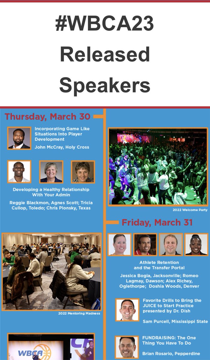 CoachRomeo213's tweet image. Let’s do this Dallas! 🤠
It s an honor and pleasure to share this forum with established coaches.
#wbca23