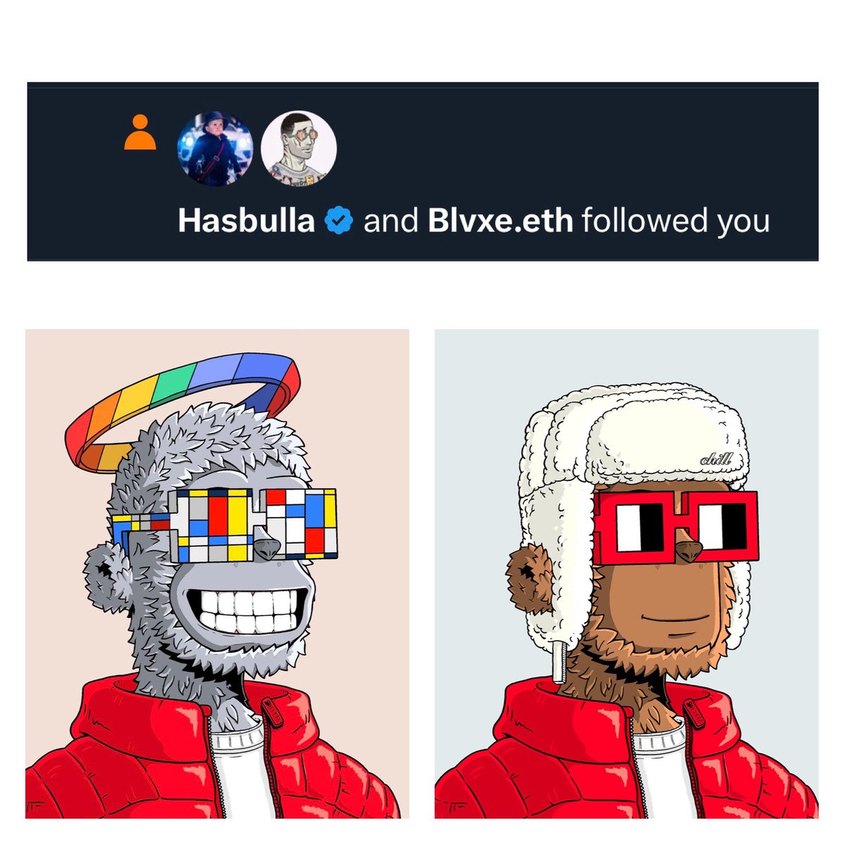 Rare_Ed's tweet photo. Look who followed me today!

Welcome again to the y00ts family 

Hasbulla! W…

Can’t fade the @y00tsNFT network https://t.co/lR1PelRUZx