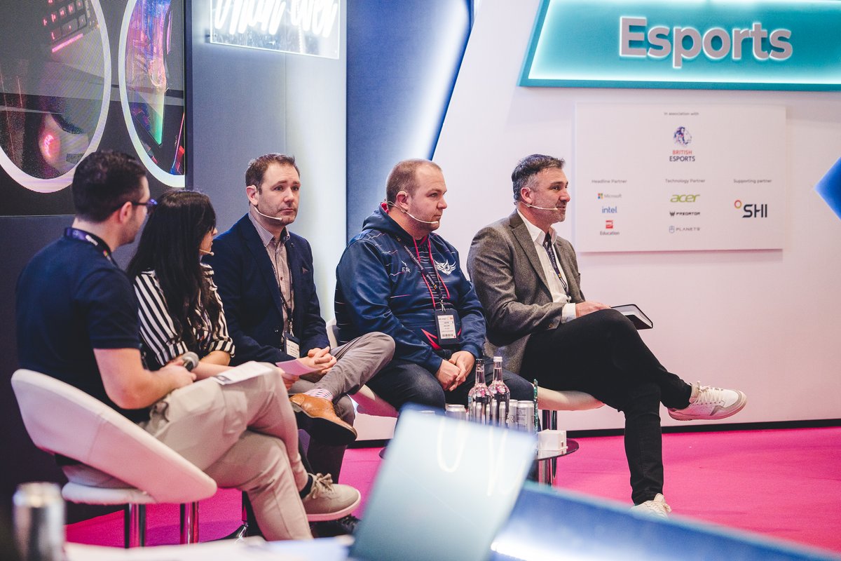 British_Esports's tweet photo. Day 2⃣ @Bett_show is well underway! 💪

This morning our Head of Education, @KalamNeale, hosted the 'Level up in Esports Education' panel 👨‍🏫

Big thanks to our panelists:
@mark5ryan5 
@queenbeesenpai 
@KiranJones86 
@FraserEsports 

#Bett2023 https://t.co/KvFd2xpJUn