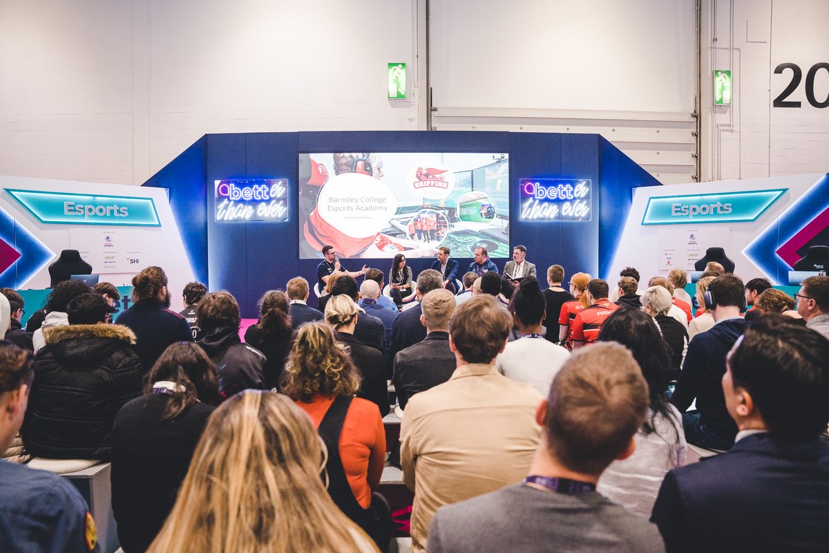 Day 2⃣ <a href="/Bett_show/">Bett Global</a> is well underway! 💪

This morning our Head of Education, <a href="/KalamNeale/">Kalam Neale</a>, hosted the 'Level up in Esports Education' panel 👨‍🏫

Big thanks to our panelists:
<a href="/mark5ryan5/">Mark Ryan</a> 
<a href="/queenbeesenpai/">queenBOOsenpai 👻</a> 
<a href="/KiranJones86/">GCS Kiran</a> 
<a href="/FraserEsports/">The Esports Teacher</a> 

#Bett2023