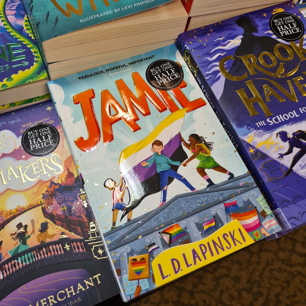 Sana_Lewis's tweet photo. Happy book birthday to @ldlapinski !! So happy to see Jamie on one of the front tables at @WaterstoneDerby and cannot wait to read! https://t.co/WG9ODfWash