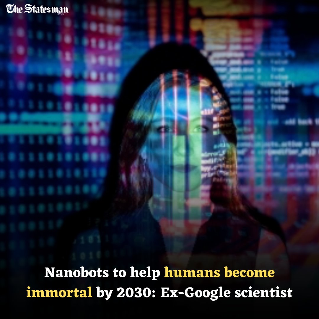 TheStatesmanLtd's tweet image. The 75-year-old computer scientist Ray Kurzweil, former Google scientist has been a futurist with a track record of accurate predictions. He predicted that humans will attain immortality with the help of nanorobots in just seven years.
#Google #nanorobots #tech #immortality