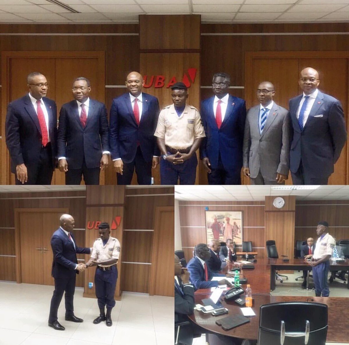 AfricaFactsZone's tweet photo. Nigerian Bank Security Guard, Ibrahim Ogbanago found and returned $10,000 at a UBA branch in Ikeja, Lagos State.

He was rewarded with $30,000.

He was earning $100 monthly before that.

He is now a successful Businessman in Kogi State.

He received a national honour. https://t.co/QOI7WBmqeU