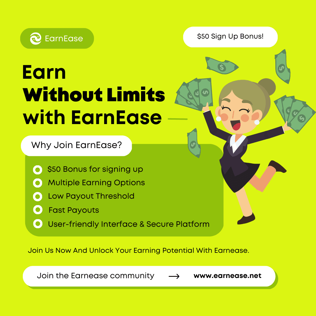 romzjulz58's tweet photo. Maximize your earnings with ease using EarnEase! Make $500 daily without stress. With EarnEase, you can be your own boss and earn as much as you want💰 💸Sign up now and get $50 just for joining 🔥 https://t.co/xvmfJr8JMw
#earnease #moneymaking #success #goals https://t.co/sNL24X0U3F