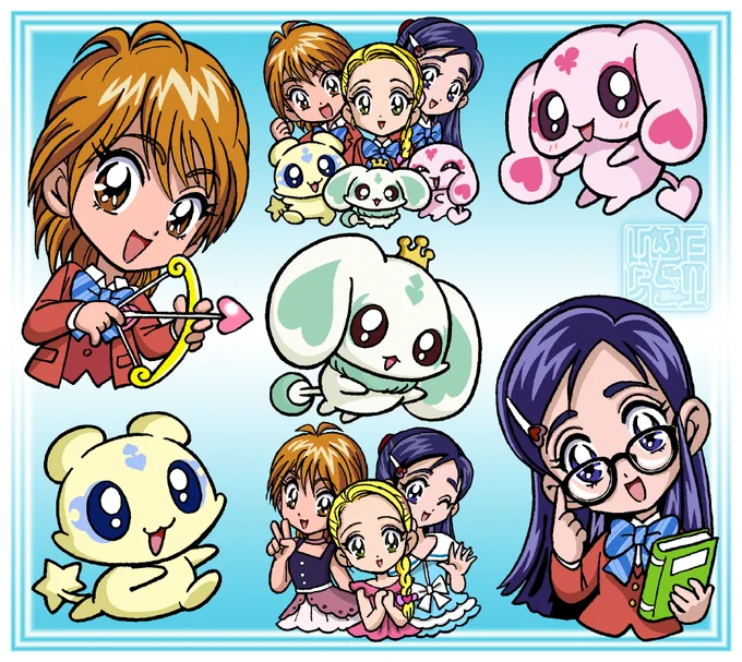 なかよし2005年11月号ふろく用に描いたカット❣️これもどんなふろくだったのか…もう記憶が曖昧で…💦#ふたプリMH 
