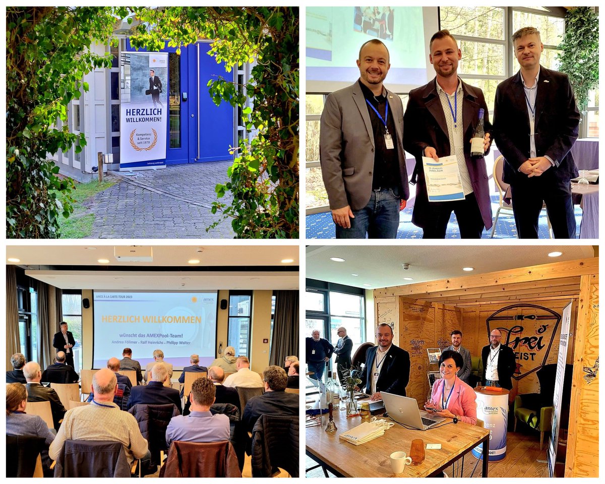 qualitypool's tweet photo. Heute gibt es Fotos von zwei Stationen der AMEX á la carte-Tour: 

Dienstag waren wir in #Asendorf &amp; gestern in #Einbeck. 

Heute, in #Essen, sind wir schon am vorletzten Halt angelangt, morgen schließen wir in #Frankfurt ab.

#amexpool #qualitypool #versicherung #austausch https://t.co/z0aIhM6eXb