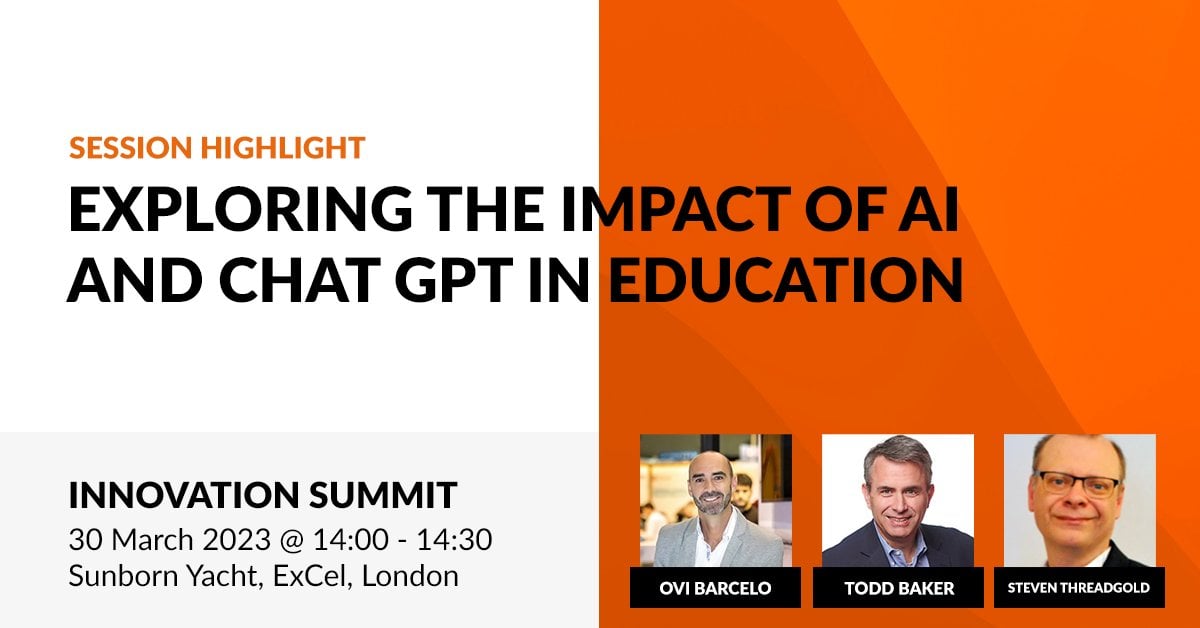 itslearning's tweet photo. LIVE streaming! We'll be broadcasting from #itsSummit today at 15:00 CEST/14:00 BST.
Tune in to our panel discussion "Exploring the impact of #AI and #ChatGPT in education" with @ovibarcelo of @Microsoft & Todd Baker of @Turnitin.
Live stream: ๐ https://t.co/uxEjOoSpeU https://t.co/LofAuTZvGN