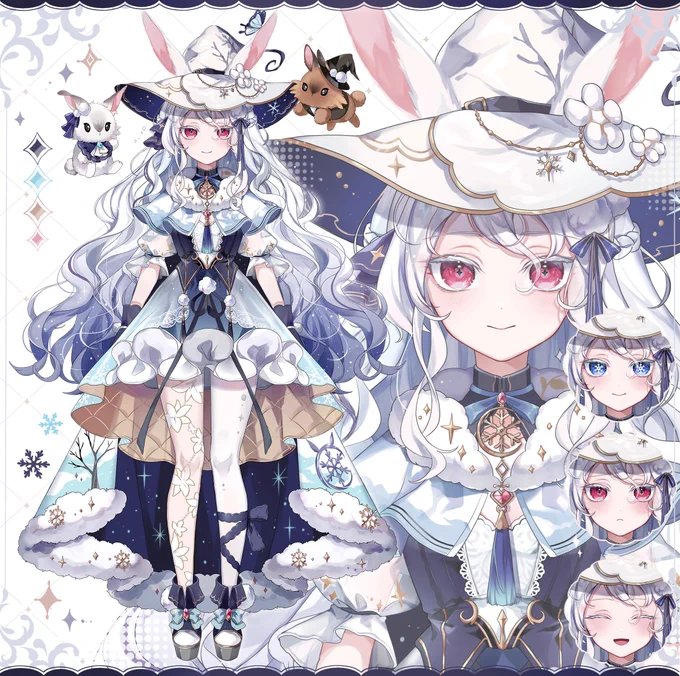 ✧・✦ 告知 ✦・✧Vtuberのカニーナちゃん(  )のキャラクターデザインとお姿を担当させていただきました!アイスランドから来た冬うさぎの魔女です!ぜひとも応援していただけたら嬉しいです!#Vtuber #新人Vtuber 