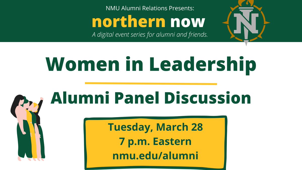 nmualumni's tweet photo. ICYMI: Four amazing women alumni leaders shared their experiences, advice and knowledge in celebration of Women's History Month. You can watch/listen now! #WomensHistoryMonth #nmualumni #alwaysNMU #shareNMU 

https://t.co/8agJhY1l6A https://t.co/tgli4pHG5n